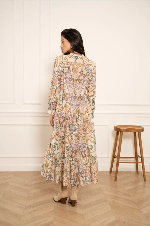 Choklate Paris Floral Print Marbella Silk Dress In Pastel Shades - Robins & Roses, Eccleshall