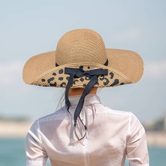 Fold Up Animal Print Foldable Hat (57cm)- Dark Natural - Robins & Roses, Eccleshall