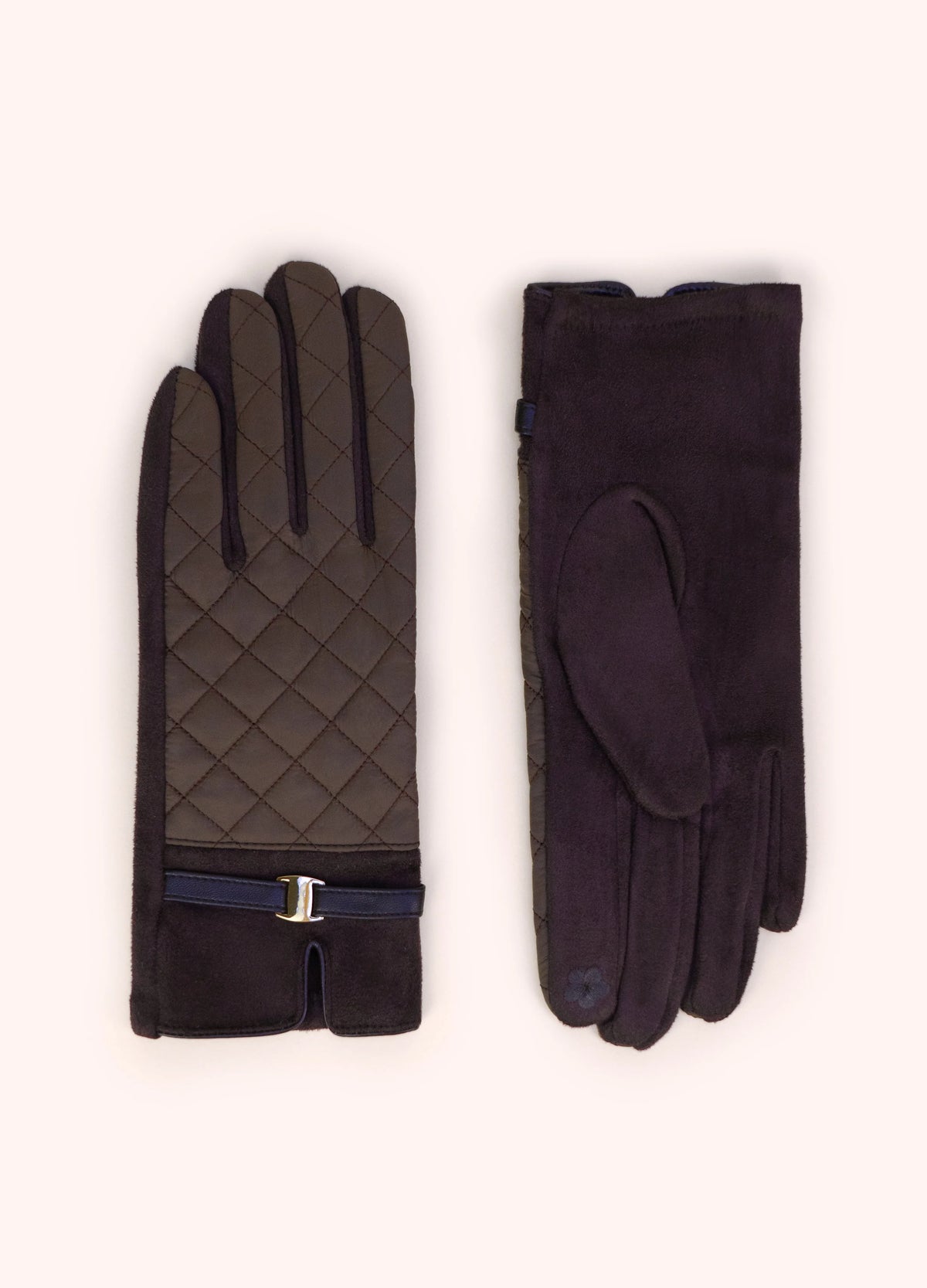 Powder Quilted Gloves, Chocolate - Robins & Roses, Eccleshall