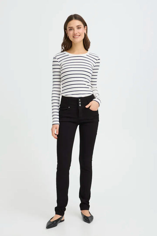 Fransa Black High Waisted Jeans