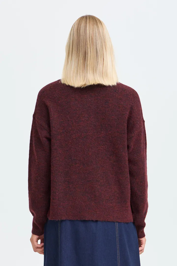 Fransa Burgundy Cardigan