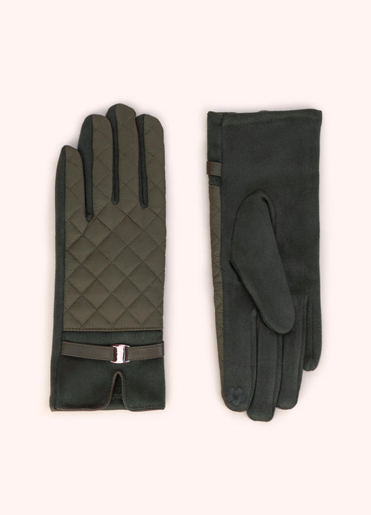 Powder Quilted Gloves, Moss - Robins & Roses, Eccleshall