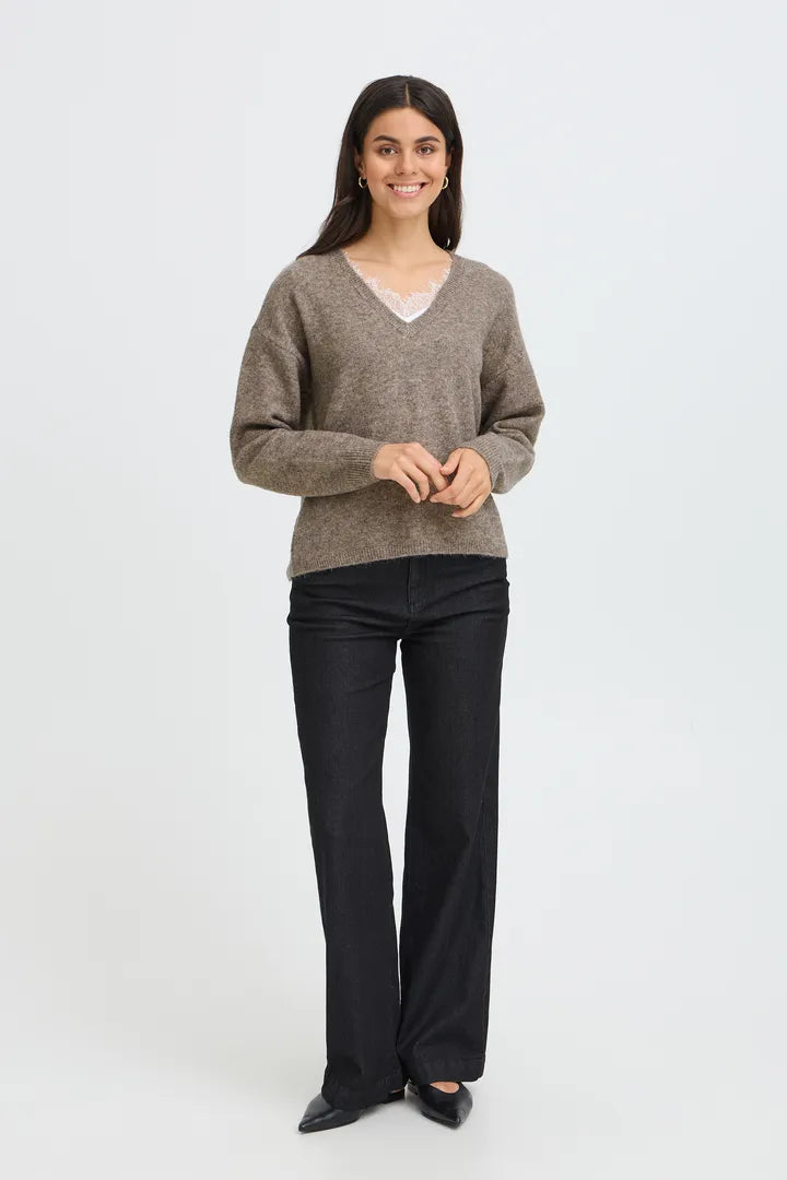 Fransa Lace Detail Jumper - Robins & Roses, Eccleshall