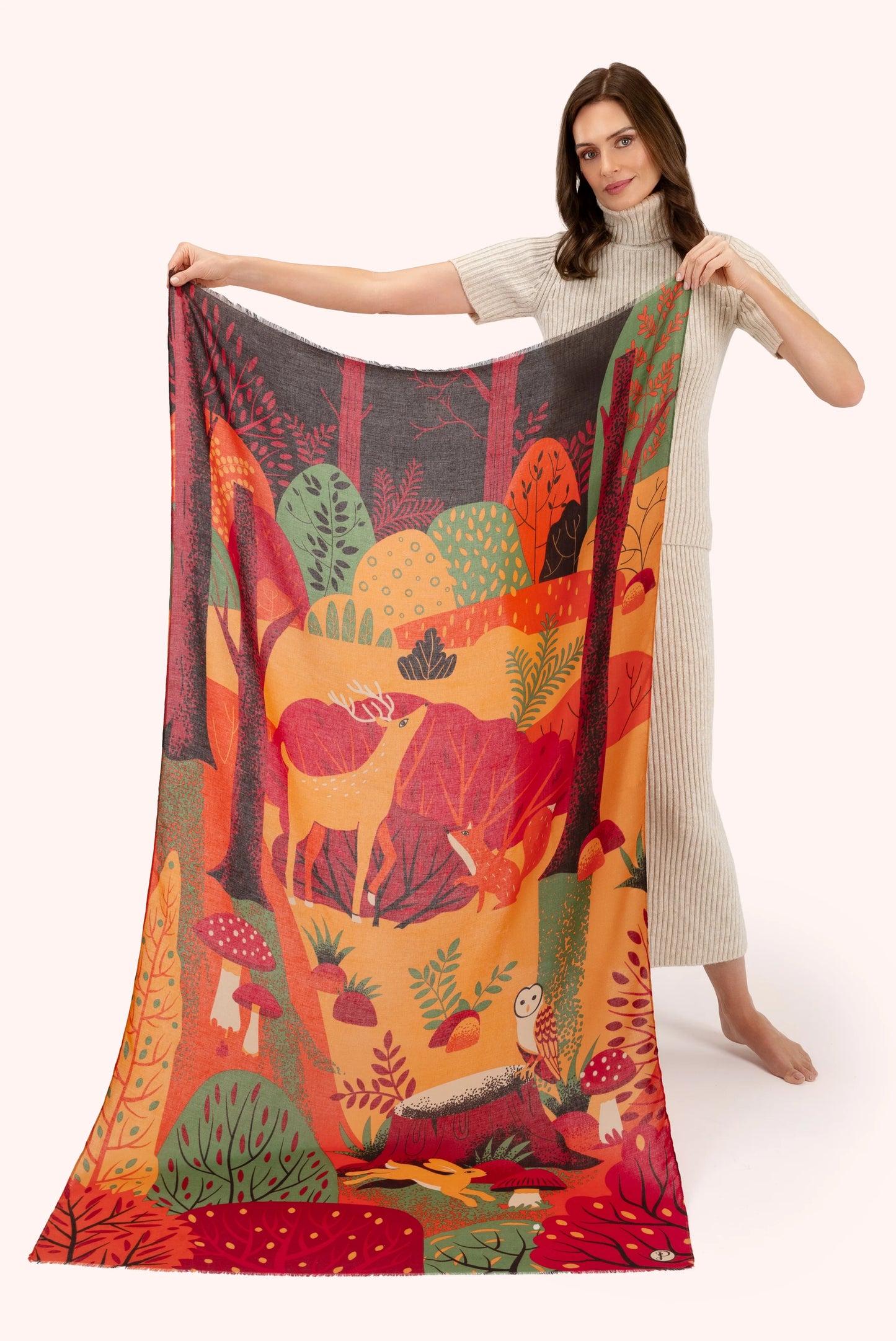 Print Scarf - Autumn Forest Friends