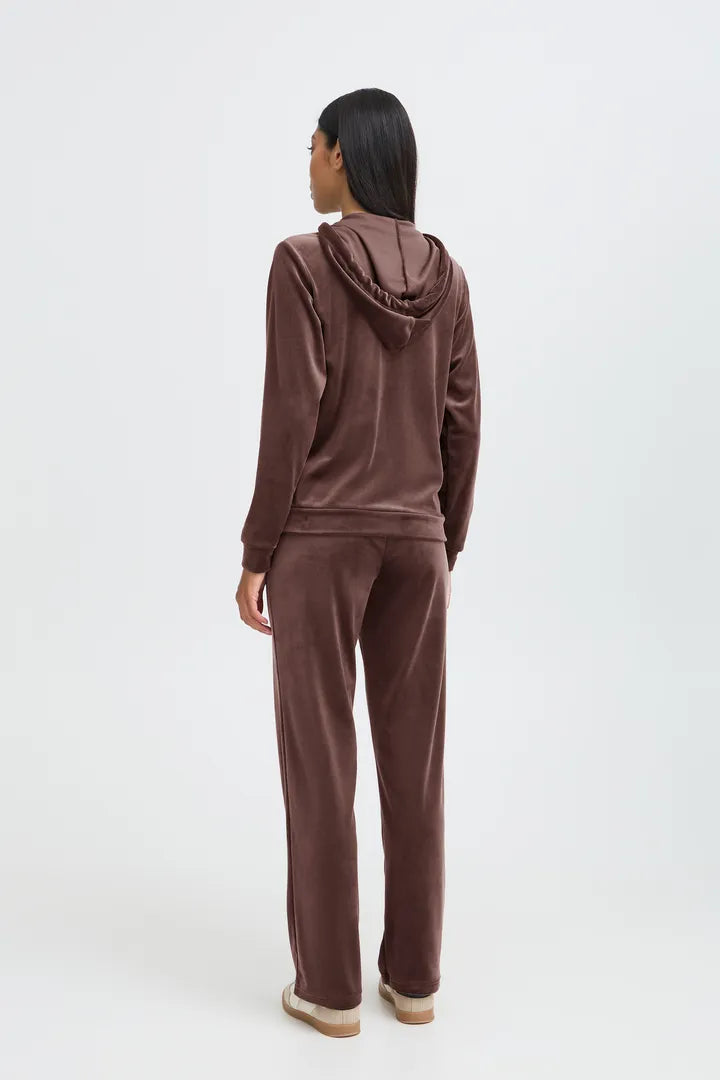 B.Young Brown Velour Tracksuit Set