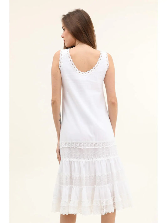 Midi DrSess in Cotton and Lace