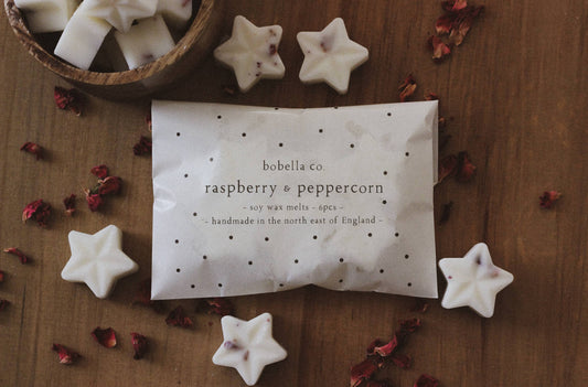 Raspberry & Peppercorn Soy Wax Melts - Robins & Roses, Eccleshall