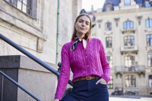 Fransa Cable Knit Cardigan - Robins & Roses, Eccleshall