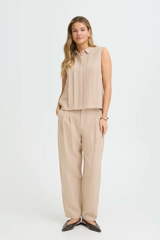 Fransa Linen Blend Trousers - Robins & Roses, Eccleshall