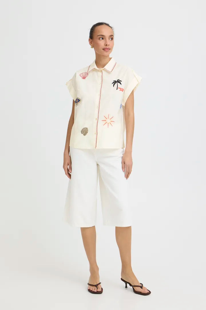 B.Young relaxed shirt with embroidery - Robins & Roses, Eccleshall