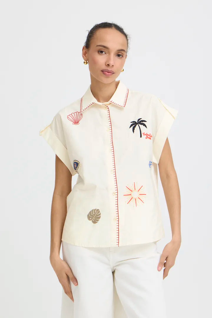 B.Young relaxed shirt with embroidery - Robins & Roses, Eccleshall