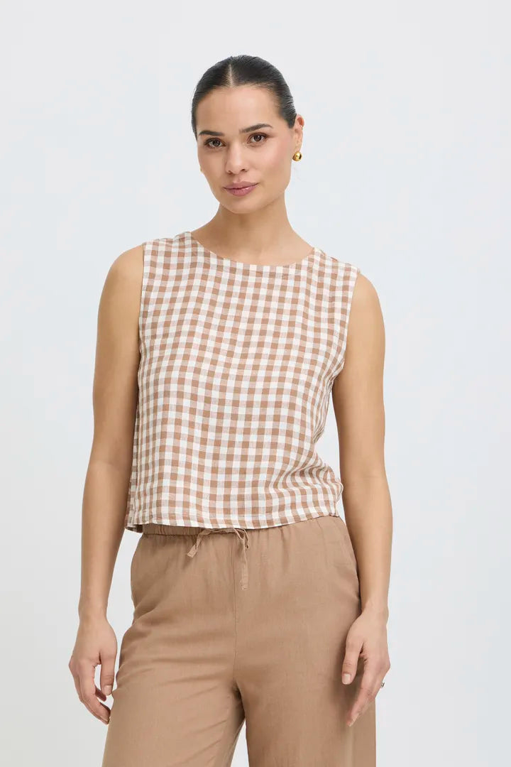 B.Young Cropped Gingham Blouse - Robins & Roses, Eccleshall