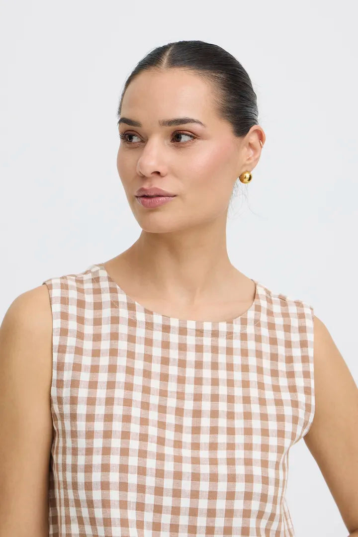 B.Young Cropped Gingham Blouse - Robins & Roses, Eccleshall