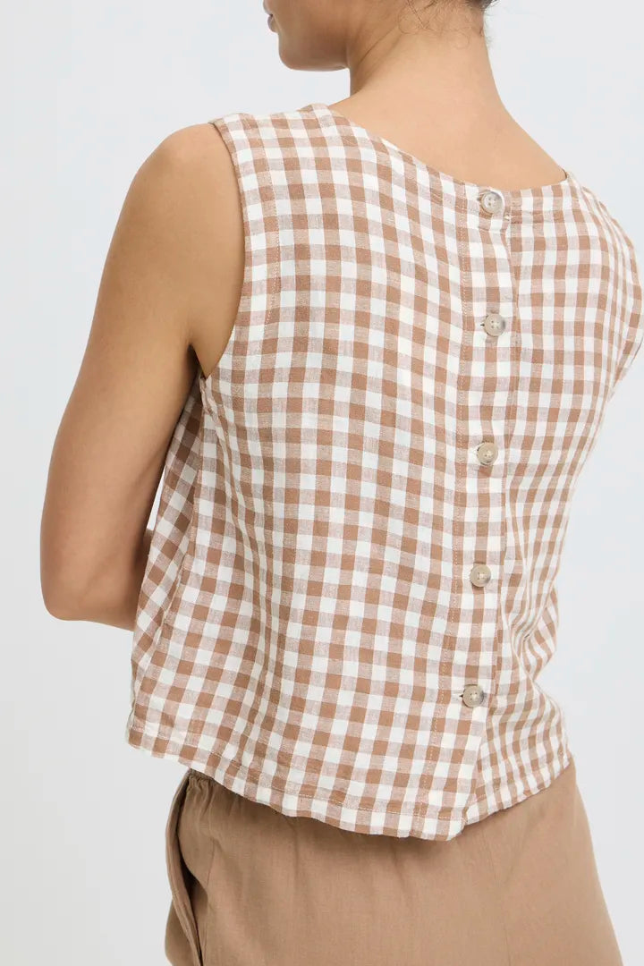 B.Young Cropped Gingham Blouse - Robins & Roses, Eccleshall