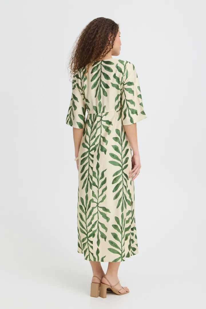 Fransa Leaf Print Dress