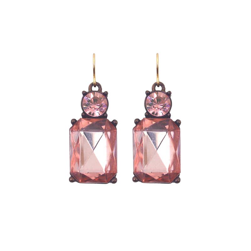 Twin Gem Earring in Rose Pink - Robins & Roses, Eccleshall
