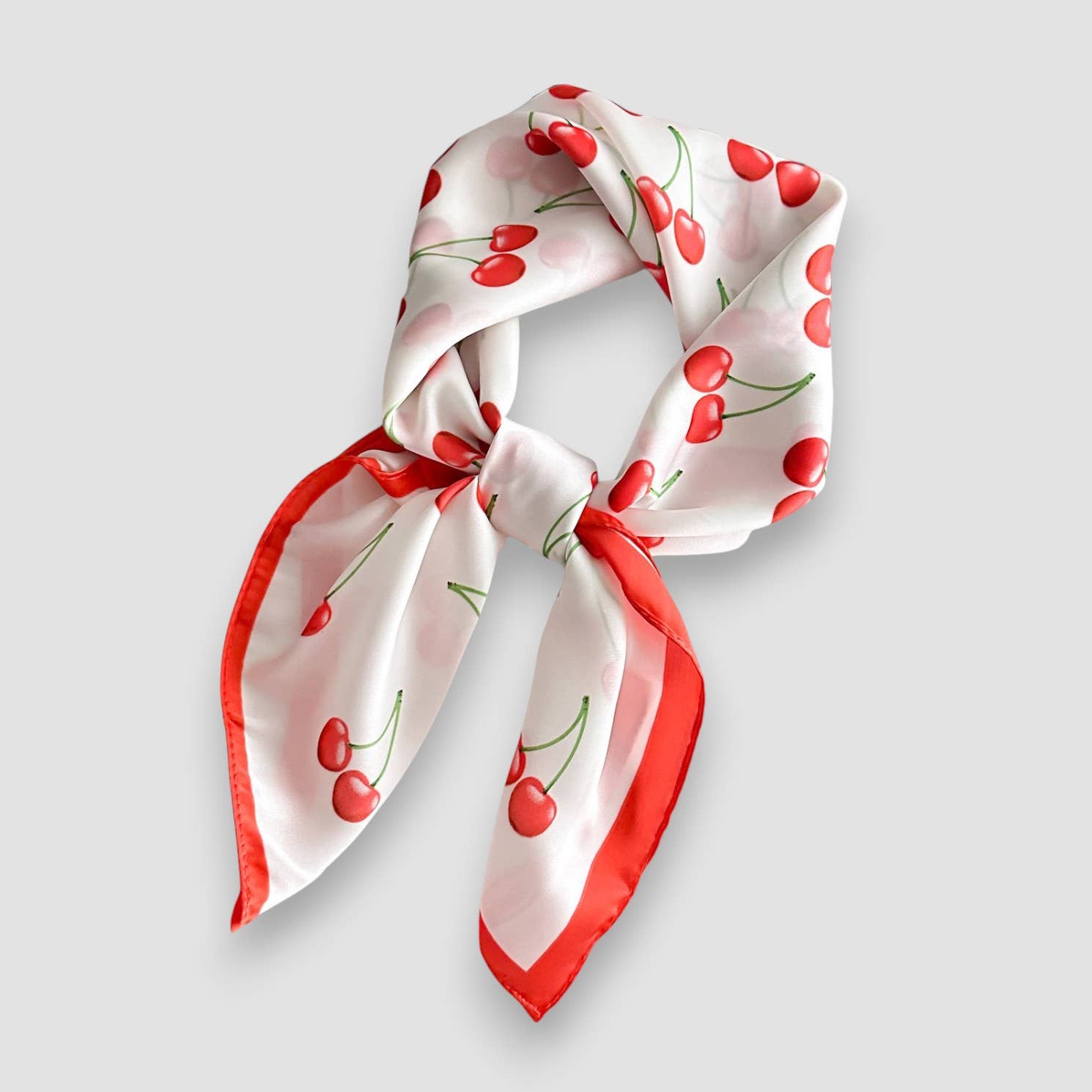 Square Neck Scarf in Cherry Print - Robins & Roses, Eccleshall
