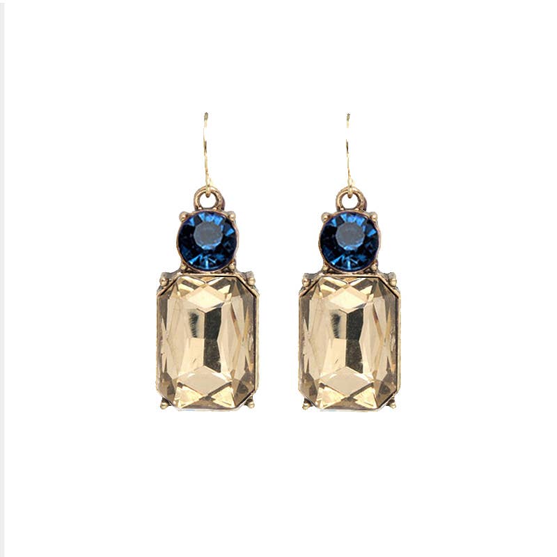 Twin Gem Earring in Smoke & Blue - Robins & Roses, Eccleshall