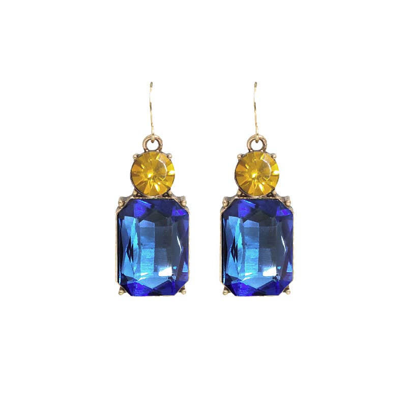 Twin Gem Earring in Azure & Yellow - Robins & Roses, Eccleshall