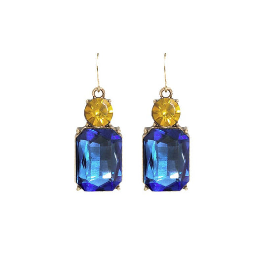 Twin Gem Earring in Azure & Yellow - Robins & Roses, Eccleshall
