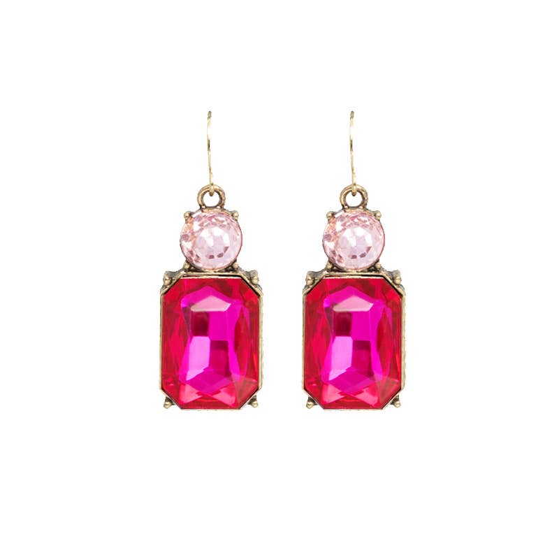 Twin Gem Earring in Hot Pink & Light Pink - Robins & Roses, Eccleshall