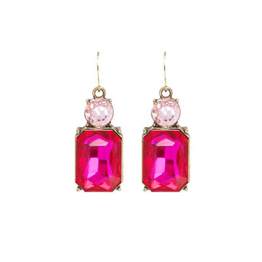Twin Gem Earring in Hot Pink & Light Pink - Robins & Roses, Eccleshall
