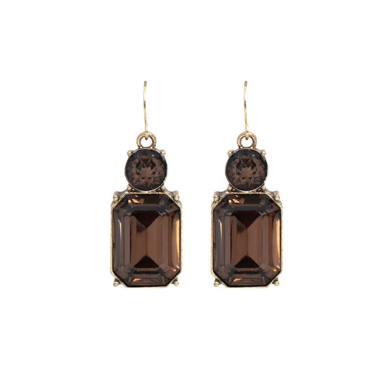 Twin Gem Earring in Dark Brown - Robins & Roses, Eccleshall