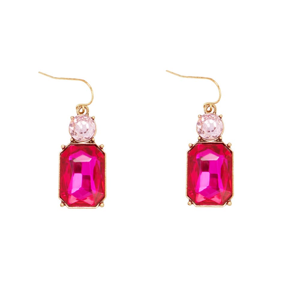 Twin Gem Earring in Hot Pink & Light Pink - Robins & Roses, Eccleshall