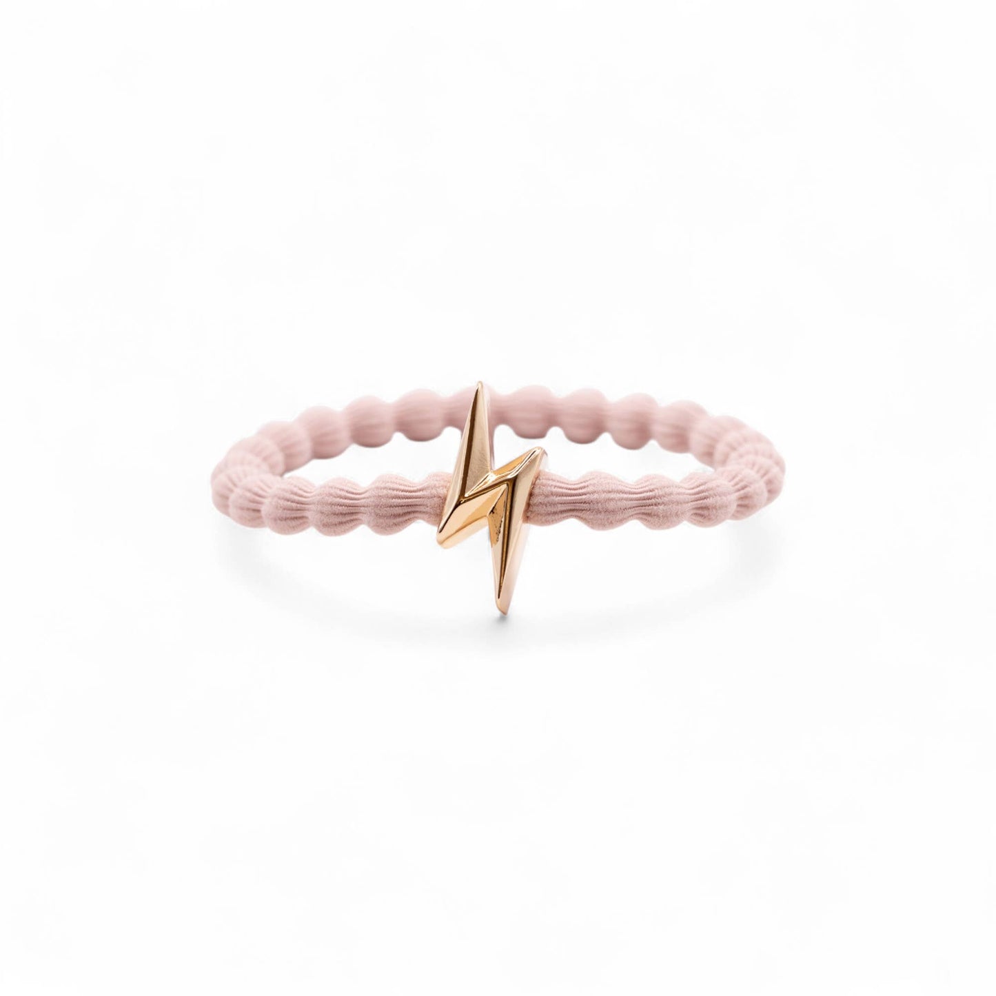 Wave Hair Tie with Gold Bolt Charm (Various Colours) Soft Pink - Robins & Roses, Eccleshall