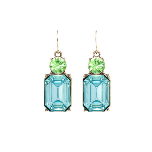 Twin Gem Earring in Sky & Lime - Robins & Roses, Eccleshall
