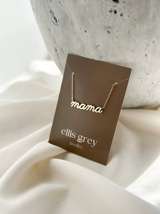 Ellis Grey Jewellery 'Mama' 18k Gold Charm Necklace - Robins & Roses, Eccleshall