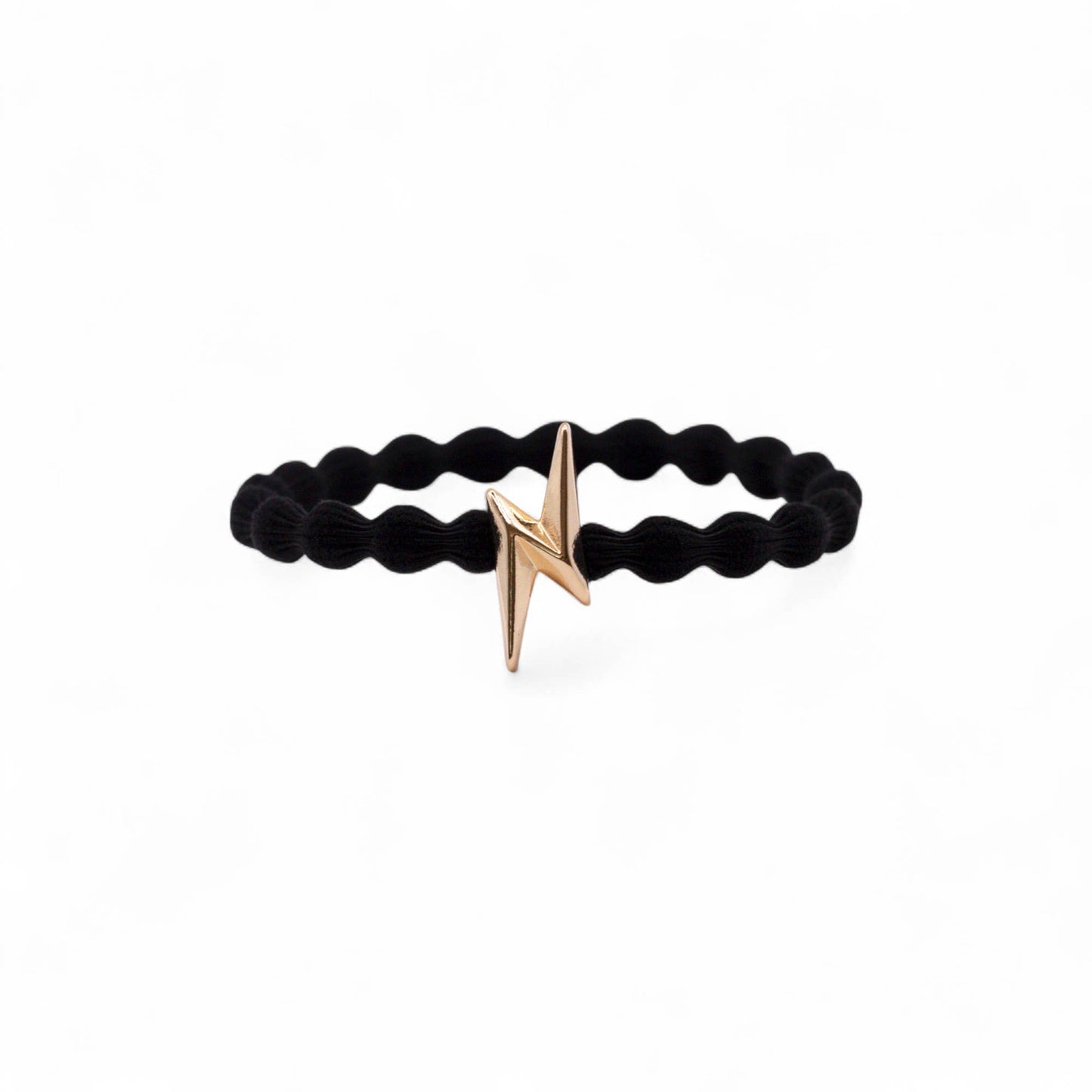 Wave Hair Tie with Gold Bolt Charm (Various Colours) - Robins & Roses, Eccleshall