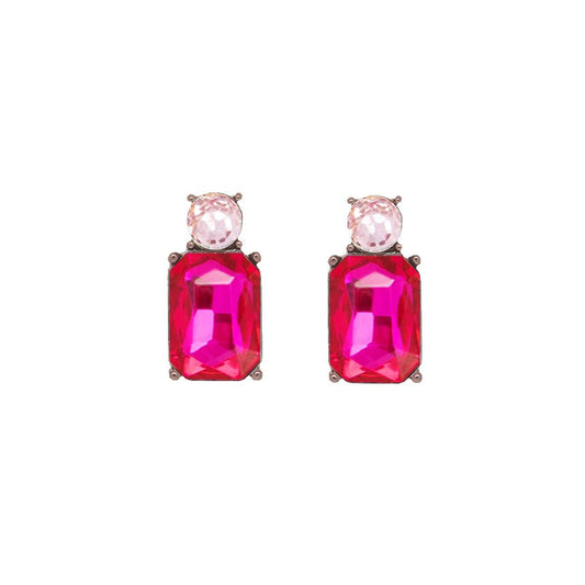 Mini Gem Earring in Hot Pink & Light Pink