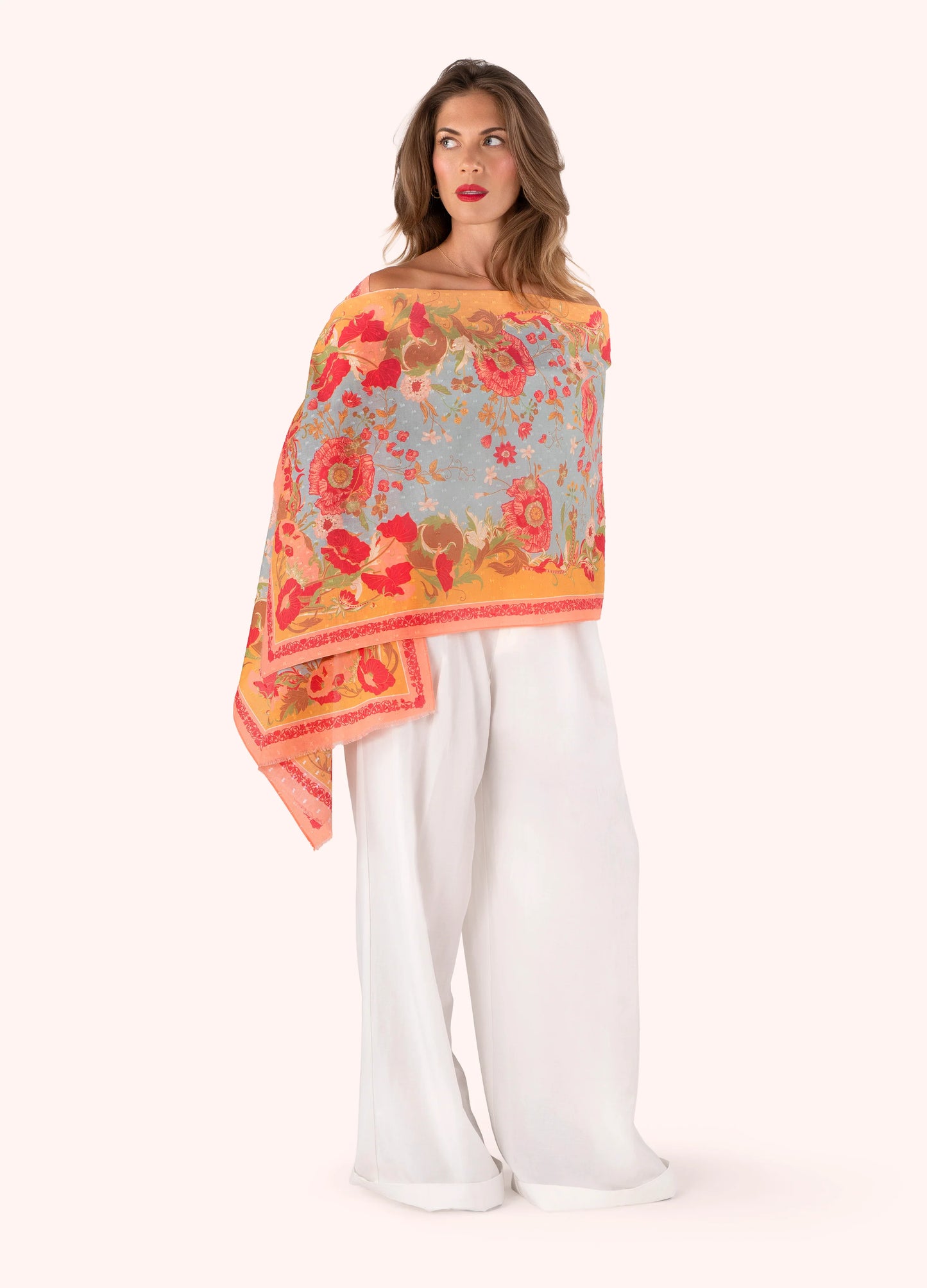 Powder Cotton Scarf - Paisley Poppies - Robins & Roses, Eccleshall