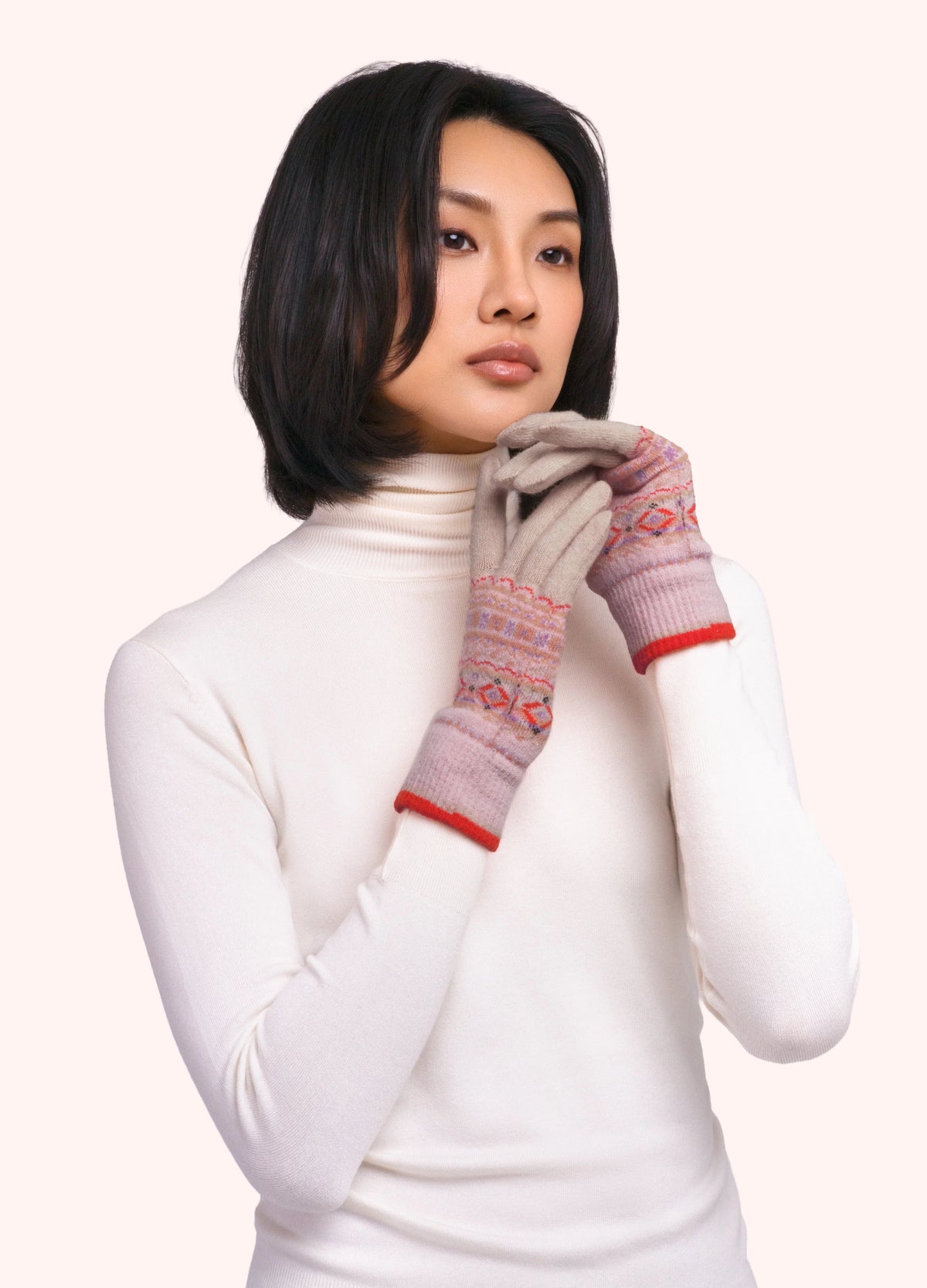 Powder Fair Isle Gloves, Cream Mix - Robins & Roses, Eccleshall