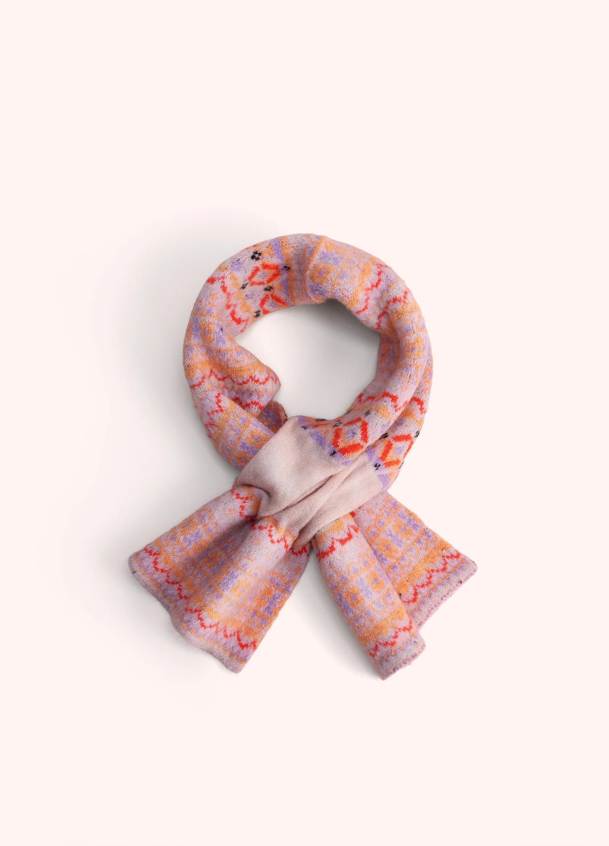 Powder Fair Isle Scarf, Cream Mix - Robins & Roses, Eccleshall