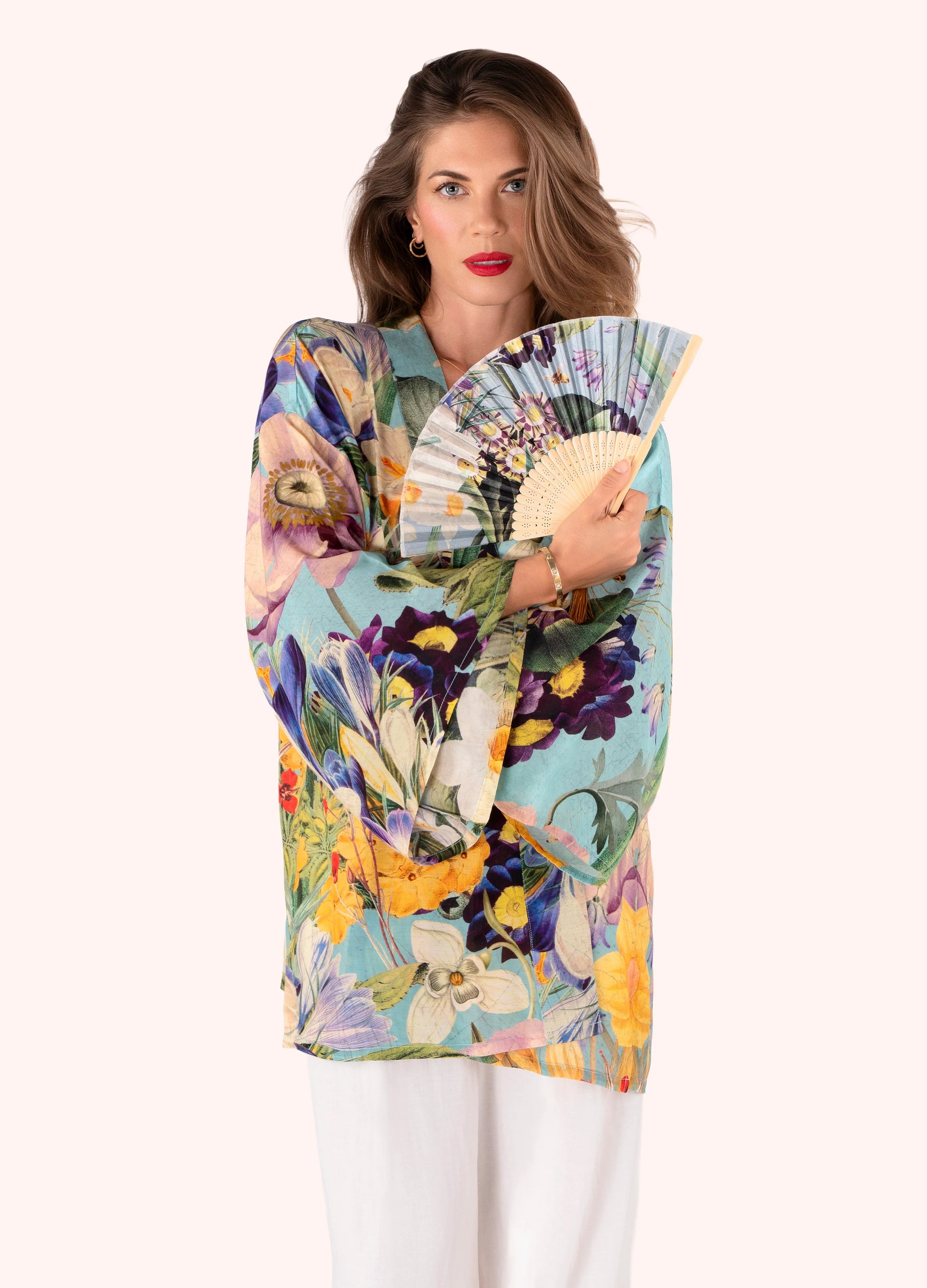 Powder Kimono Jacket - Spring Flora - Robins & Roses, Eccleshall