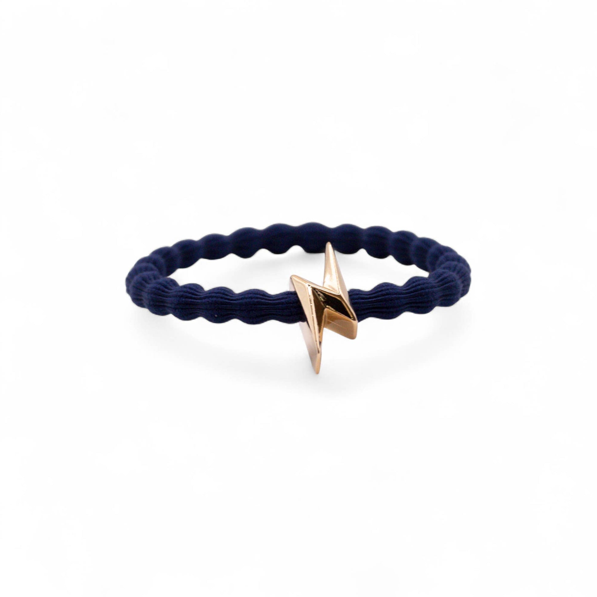Wave Hair Tie with Gold Bolt Charm (Various Colours) - Robins & Roses, Eccleshall