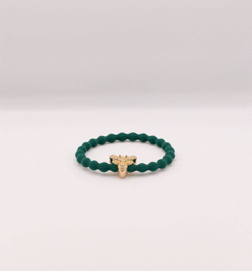 Wave Hair Tie with Gold Bee Charm (Various Colours)