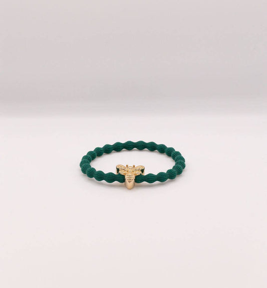 Wave Hair Tie with Gold Bee Charm (Various Colours)