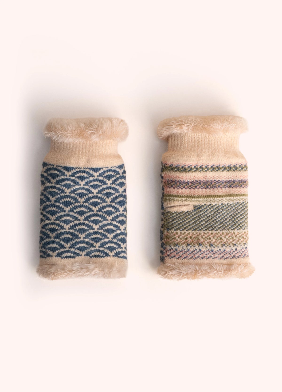 Powder Wrist Warmers, Denim Mix - Robins & Roses, Eccleshall