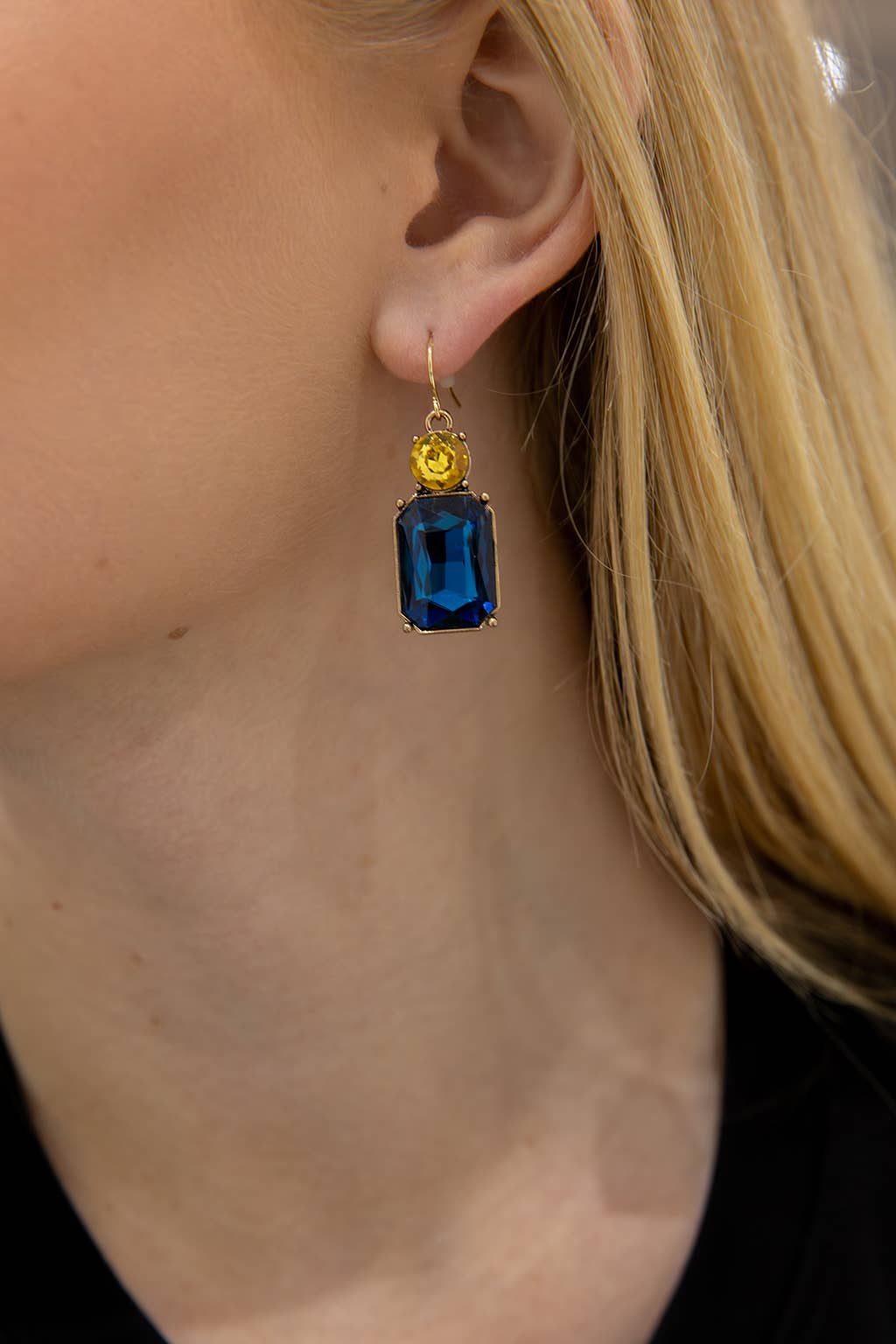 Twin Gem Earring in Azure & Yellow - Robins & Roses, Eccleshall