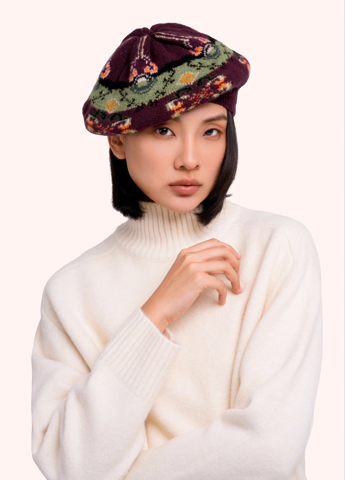 Powder Beret, Damson Mix - Robins & Roses, Eccleshall