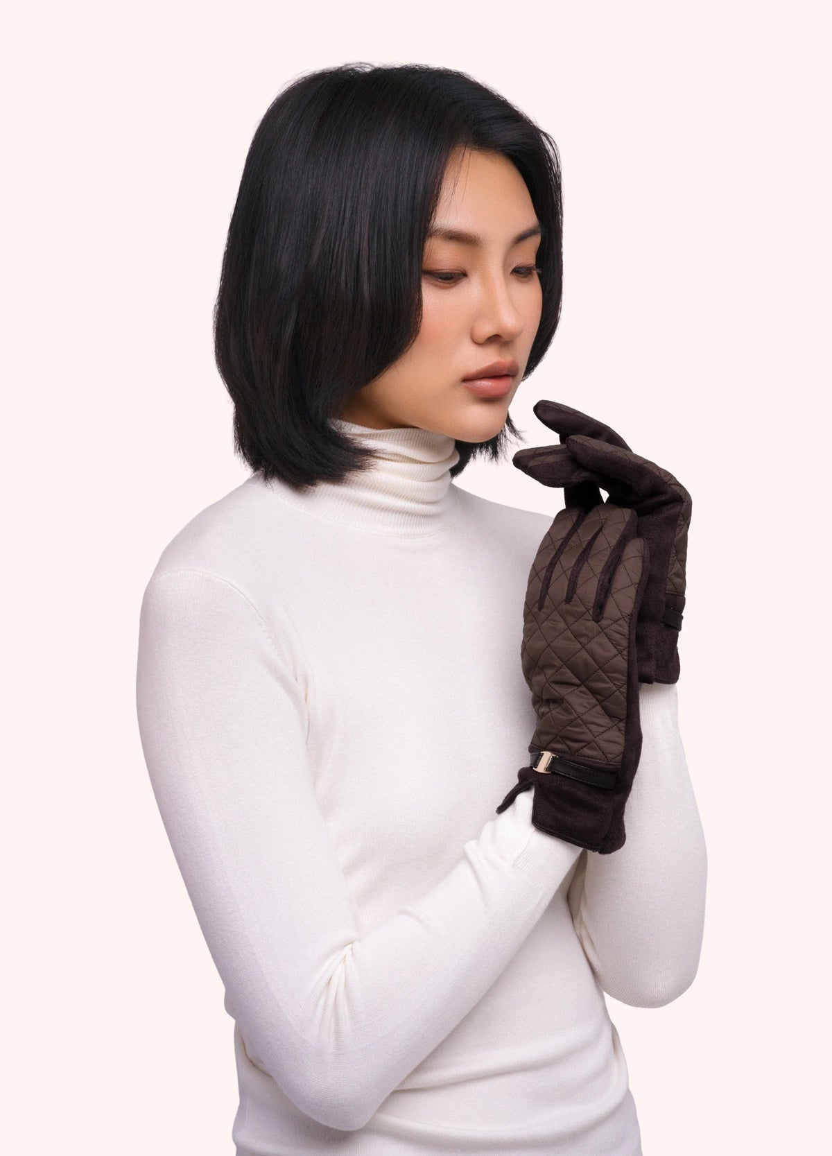 Powder Quilted Gloves, Chocolate - Robins & Roses, Eccleshall