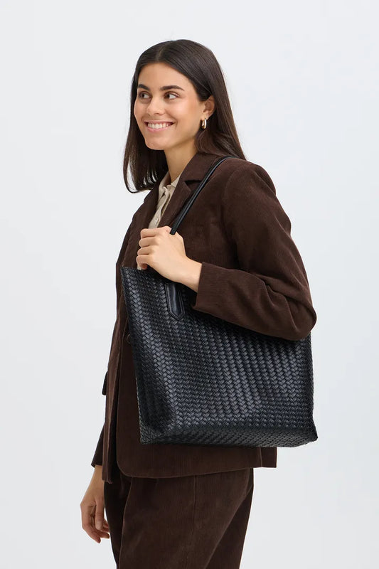 Fransa Black Woven Bag - Robins & Roses, Eccleshall