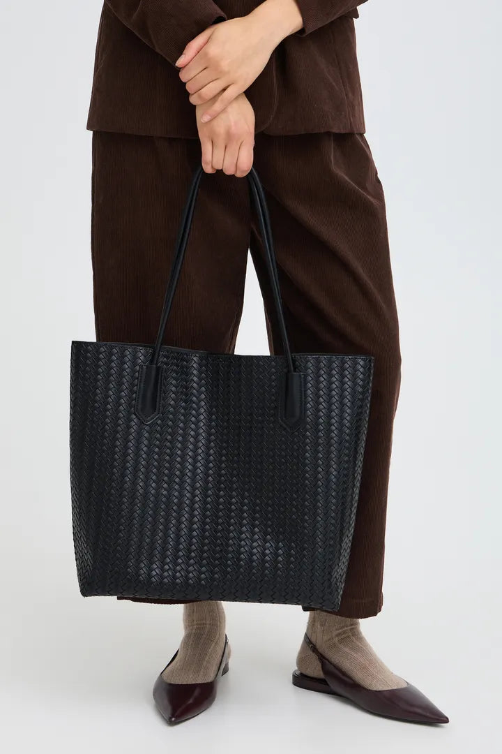 Fransa Black Woven Bag