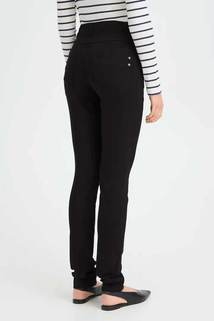 Fransa Black High Waisted Jeans