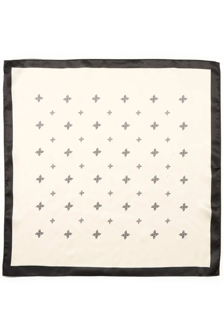 B.Young Black and White Silk Scarf