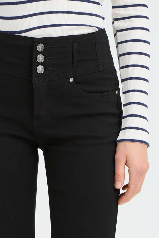 Fransa Black High Waisted Jeans