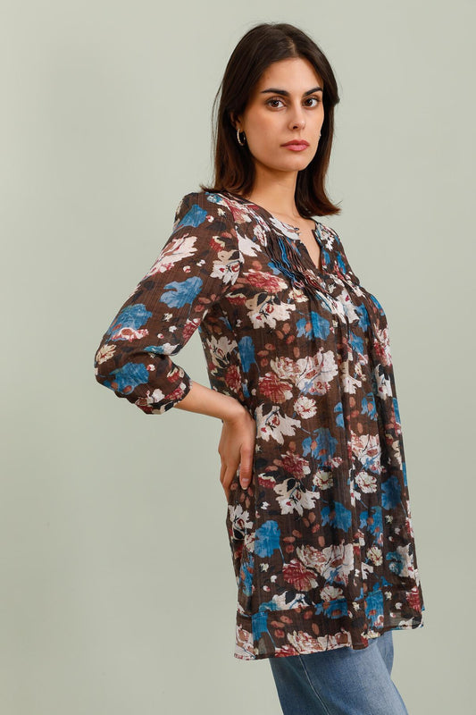 Printed tunic-dress